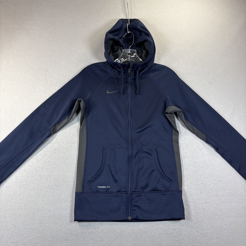 Nike Therma-FIT Jacket Women's XS Blue Fleece Full Zip Hoodie w/Thumb Holesโ Run